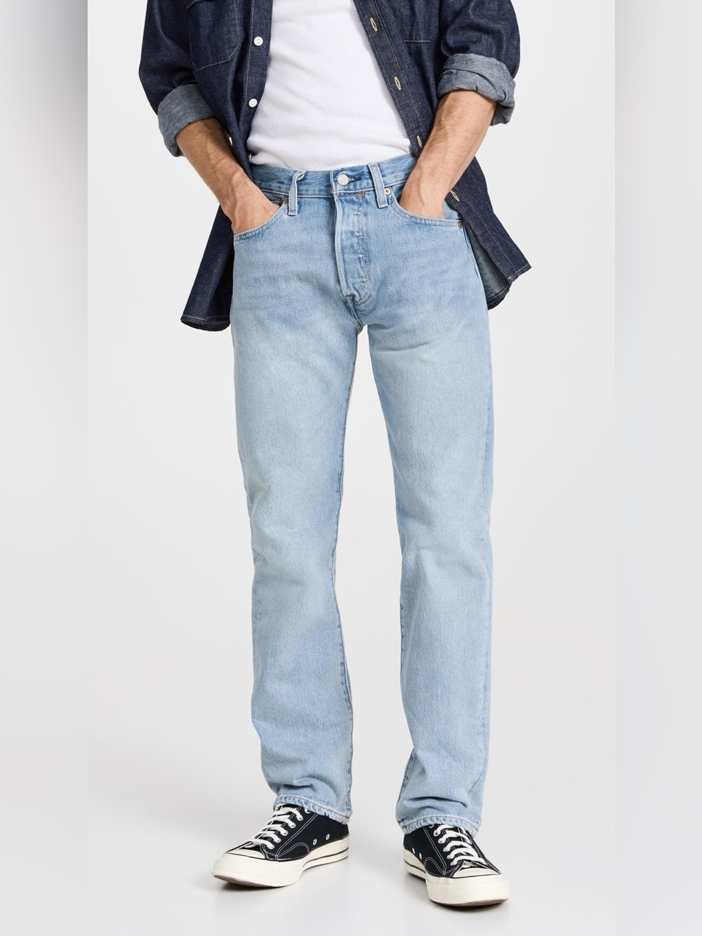 NWT Levi’s 501 Original Jeans Men’s 34x34 Light Wash 100% Cotton